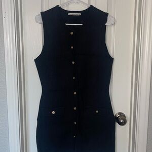 Abercrombie & Fitch Black Button-Up Mini Dress